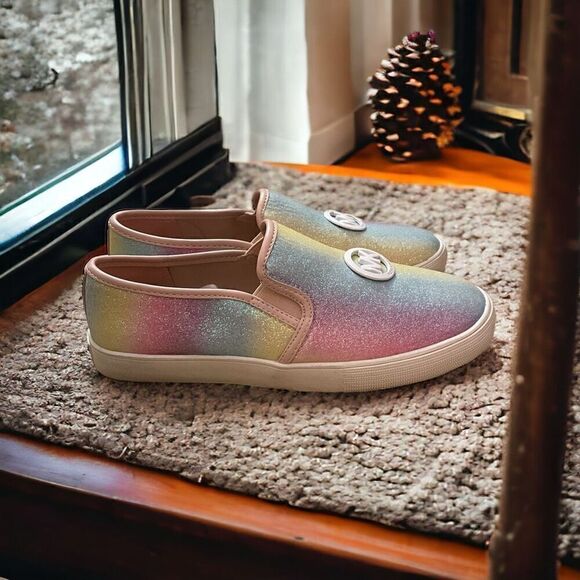 Michael Kors Ombre Pastel Glitter Slip On Sneakers Size 5.5. - Picture 2 of 6